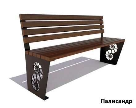 Парковая скамейка Ракушка, Лиственница (без подлокотников) 0,6 м оптом, фото 5