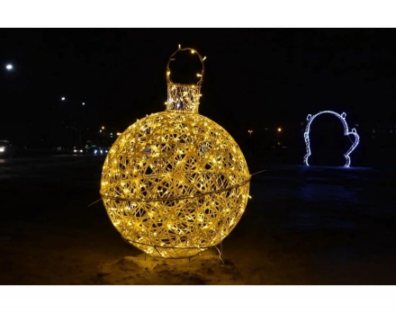 Светящаяся фигура Ёлочная игрушка на раме (диаметр 1,2 м) оптом, фото 5