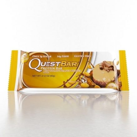 Батончик Quest Nutrition QuestBar Chocolate peanut butter (шоколодно арахисовая паста) 12 шт оптом, фото 2