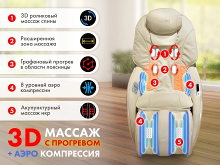 Мобильное массажное кресло FUJIMO CYBER LOUNGE F303 Бежевый оптом, фото 4