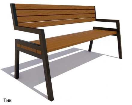 Скамейка уличная Дубна, Лиственница 1,8 м оптом, фото 3