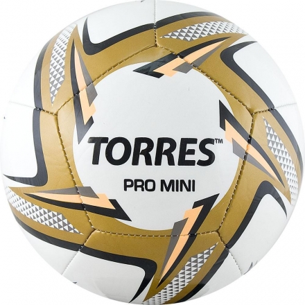 Мяч футбольный сувенирный &quot;TORRES Pro Mini&quot;, д.15 см, бело-черно-золотой оптом, фото 1