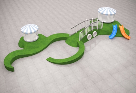 Игровой комплекс с геопластиком и горкой оптом, фото 1