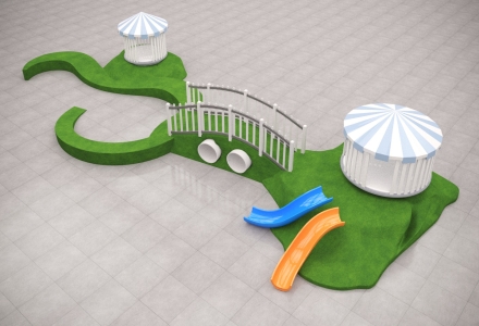 Игровой комплекс с геопластиком и горкой оптом, фото 2