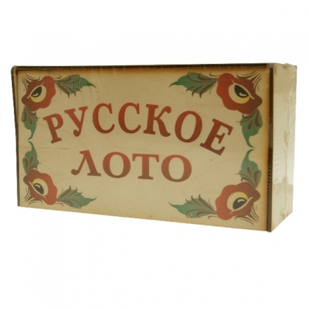 Лото русское в шкатулке из фанеры полноцветная печать с рисунком Цветы оптом, фото 1