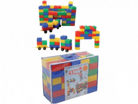 Набор блоков конструктора и колёс Pilsan Brick Block &amp; Car (03-251) оптом, фото 1