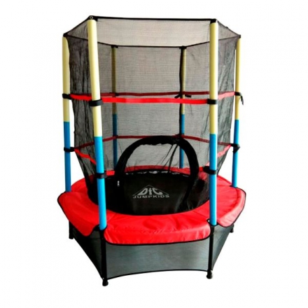 Батут DFC JUMP KIDS 55&quot; красн/желт/син, сетка (137см) оптом, фото 1