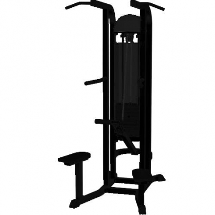 Турник-брусья Barbell МВ 3.14 с разгружением (грузоблок) (Гравитрон) чёрный оптом, фото 1
