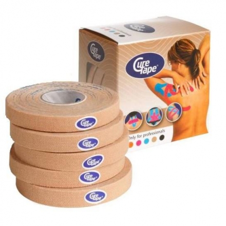 Тейп кинезиологический CureTape Neutral, 1 см x 5 м, уп. 5 шт, арт. 160929, телесный оптом, фото 1