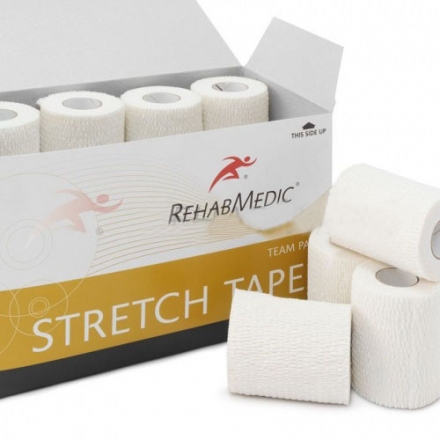Тейп спортивный Rehab Stretch Tape, арт.RMV0222WH, хлопок, полиэстер, 5 см x 4.6м, уп. 24 шт, белый оптом, фото 1