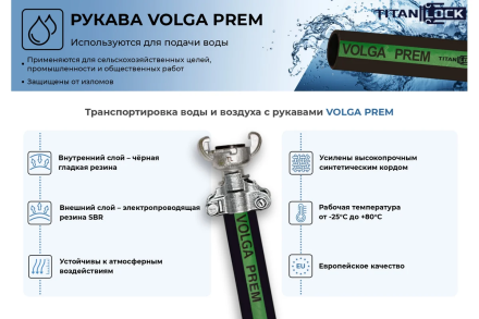 Рукав для воды напорный VOLGA-PREM 32 мм, 30 м TITAN LOCK TL032VG-PR_30 оптом, фото 2