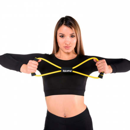 Эспандер трубчатый PROFI-FIT, восьмерка, желтый, сопротивление слабое 3,5 кг оптом, фото 2
