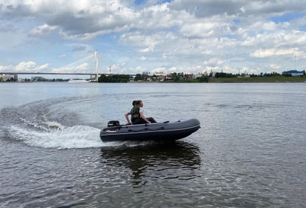 Моторная лодка ПВХ Фрегат 350 Air (НДНД) Серый оптом, фото 8