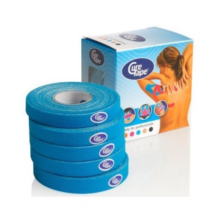 Тейп кинезиологический CureTape Blue, 1 см x 5 м, уп. 5 шт, арт. 160950, голубой оптом, фото 1