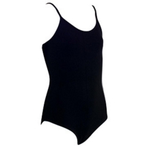 Купальник гимнастический на бретелях, хлопок черный 110 х/б (44, 46, 48)