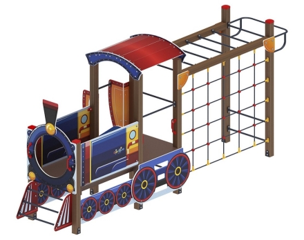 Детская игровая площадка Паровозик ДИК 1.03.5.04-01 Синий H=750 оптом, фото 1