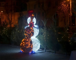 Световая фигура Снеговик-музыкант (высота 1,3 м), фото 2