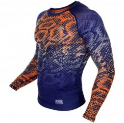 Компрессионная футболка Venum Tropical Blue/Orange L/S, фото 2